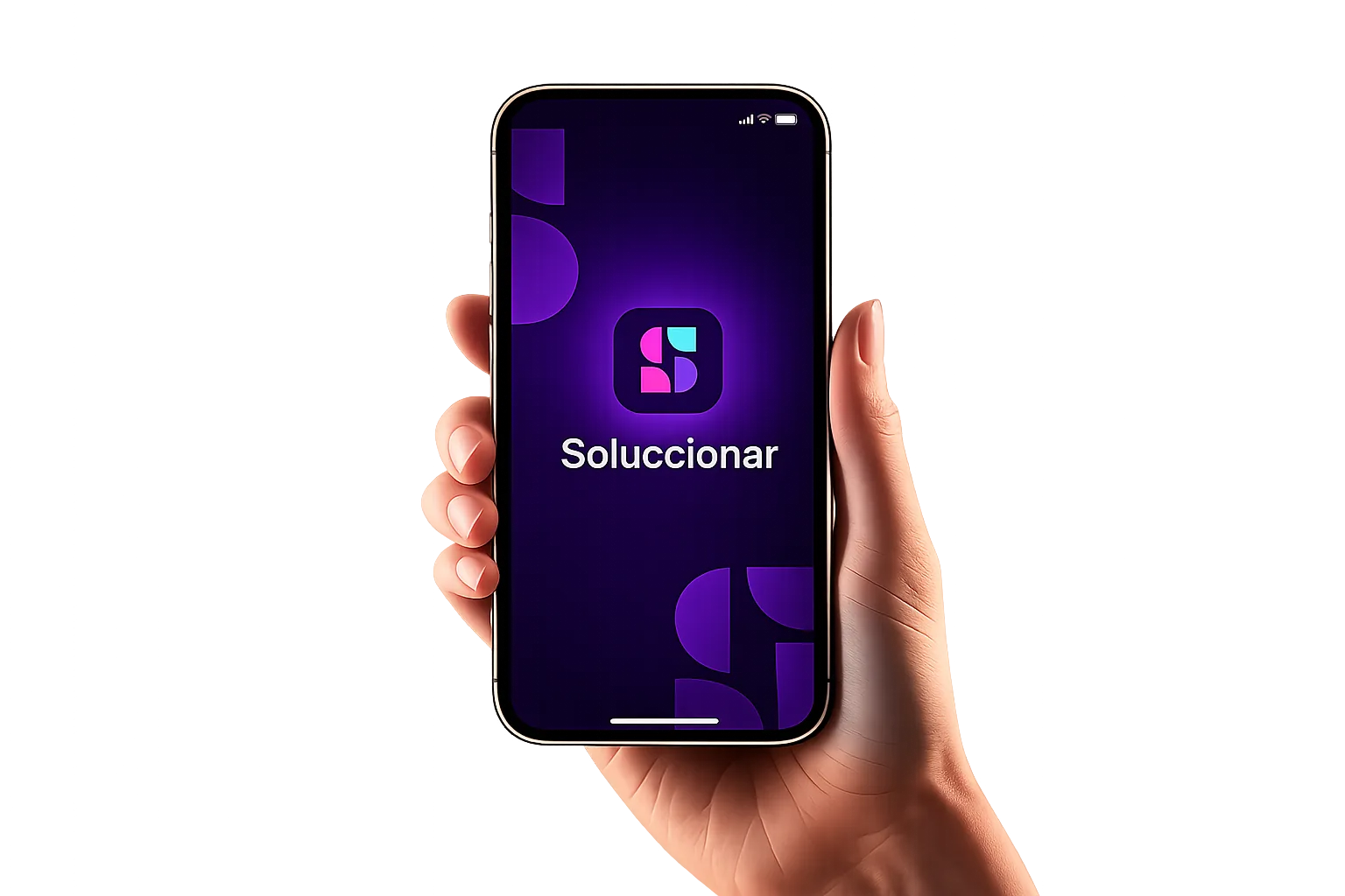 Aplicativo Soluccionar aberto em um celular